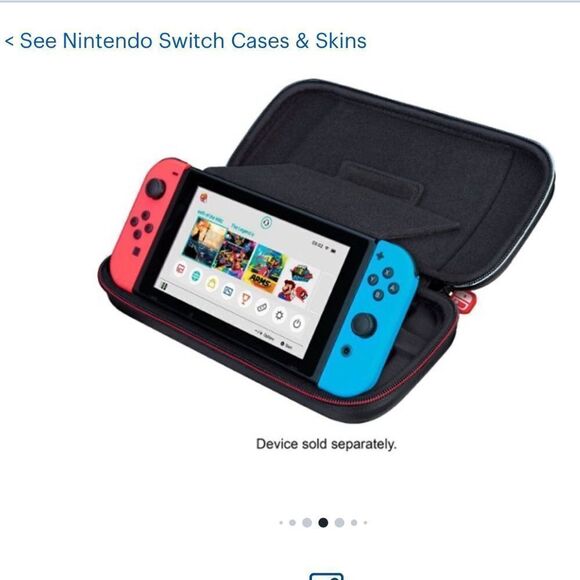 Nintendo Switch Black Deluxe Zip Around Hardshell Travel Case - Picture 3 of 12